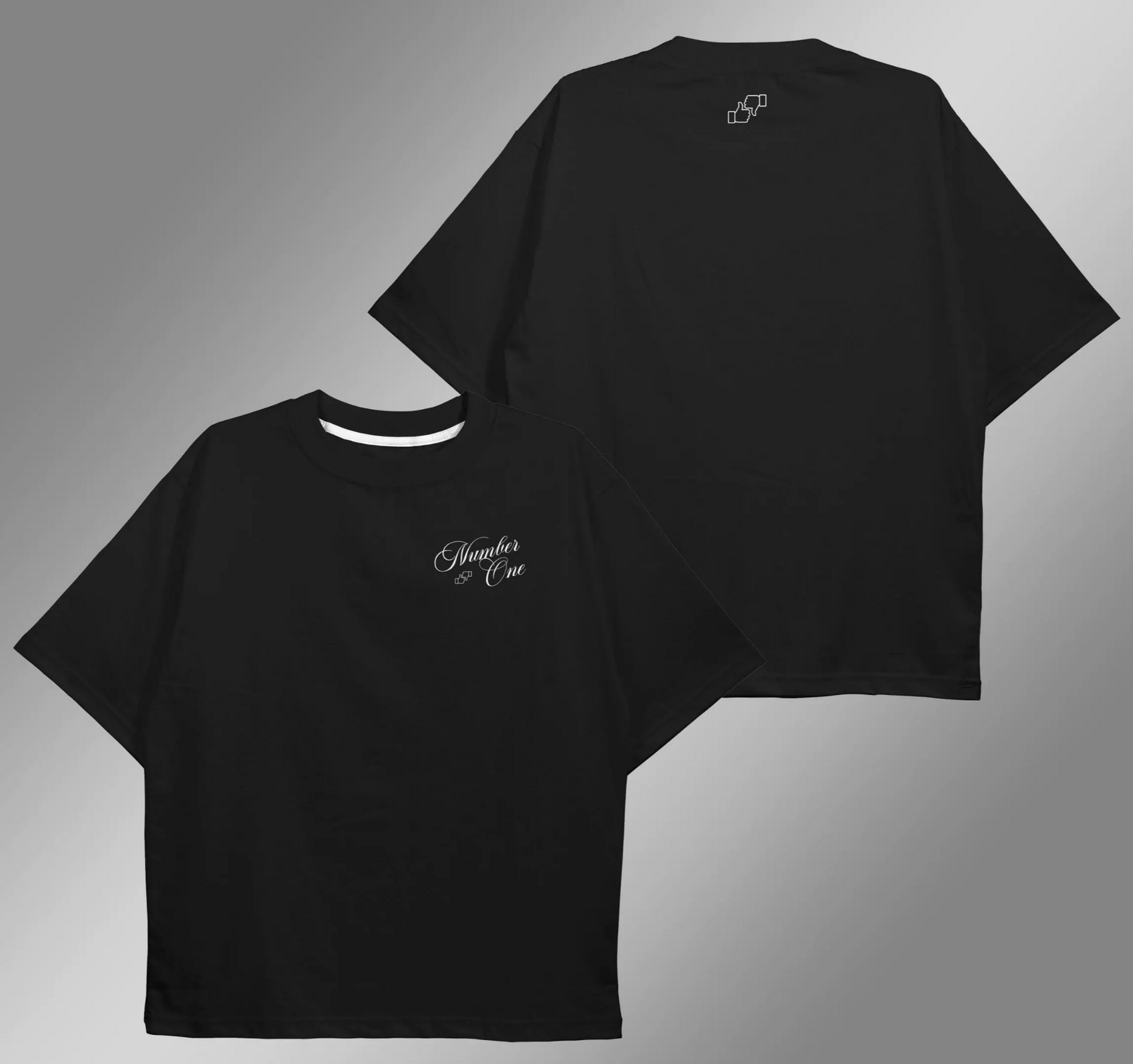 CAMISETA OVERSIZED PRETA "NUMBER ONE"