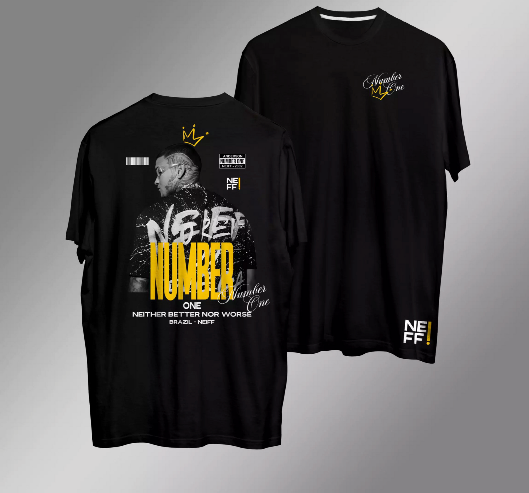 CAMISA SLIM PRETA "NUMBER ONE"