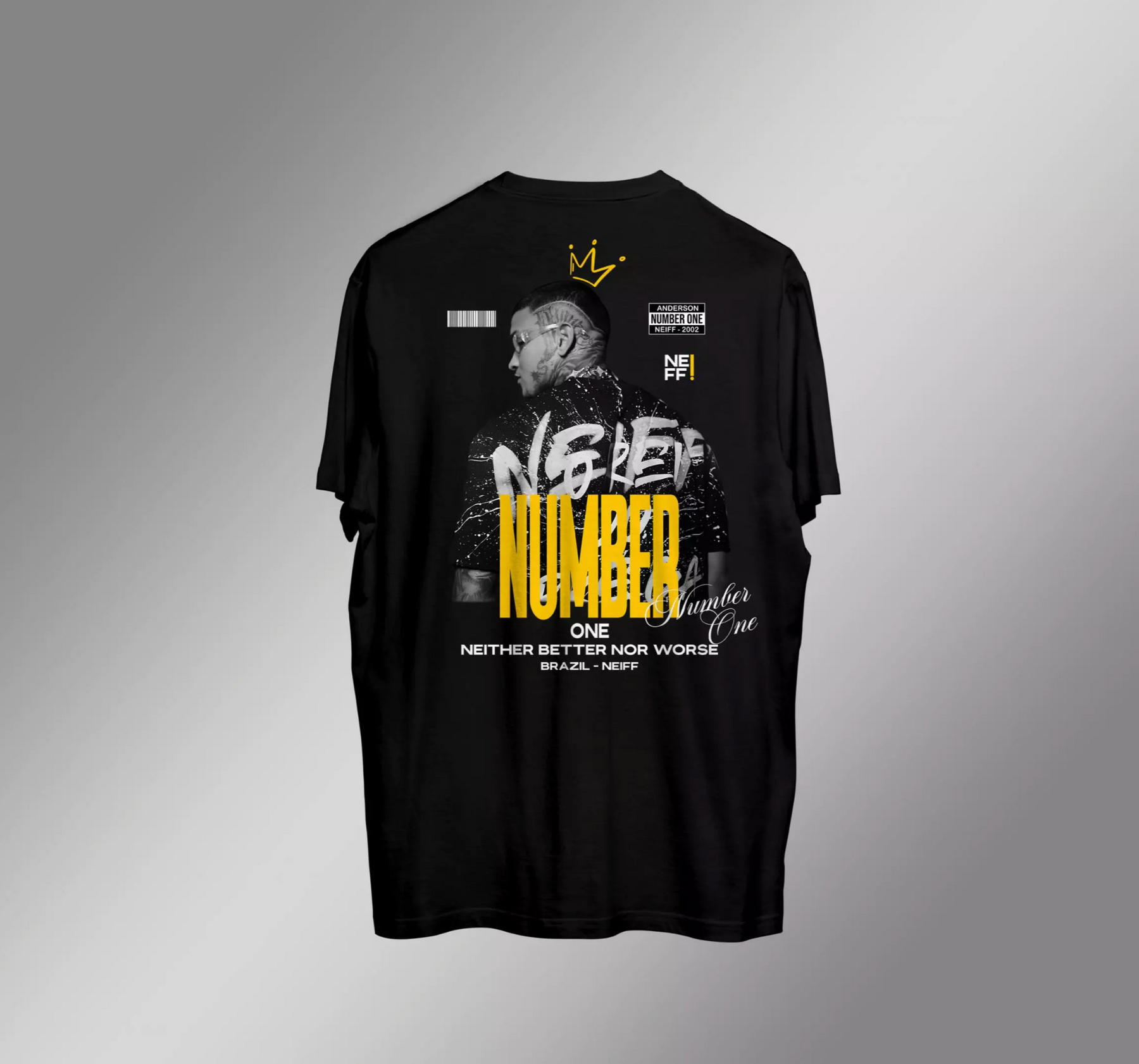 CAMISA SLIM PRETA "NUMBER ONE"