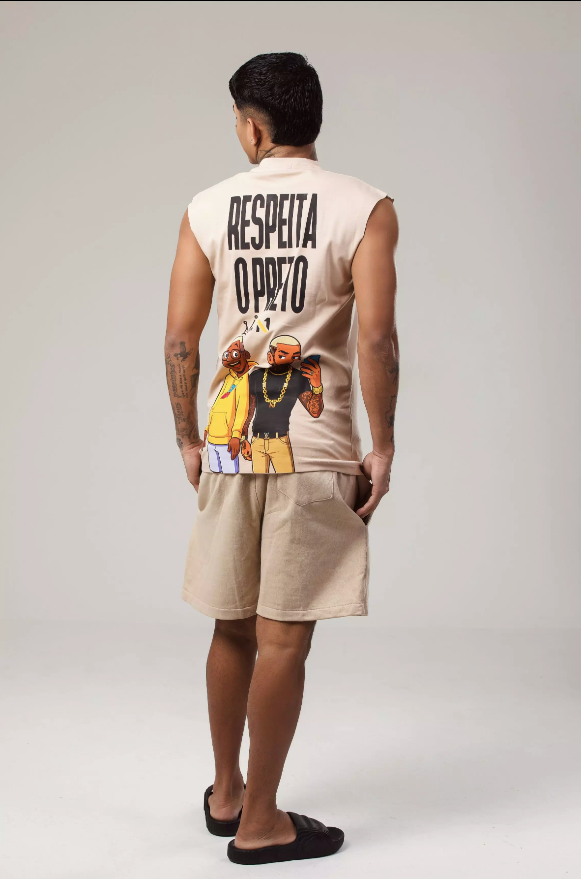 CAMISETA REGATA MACHÃO AVELÃ "RESPEITA O PRETO"