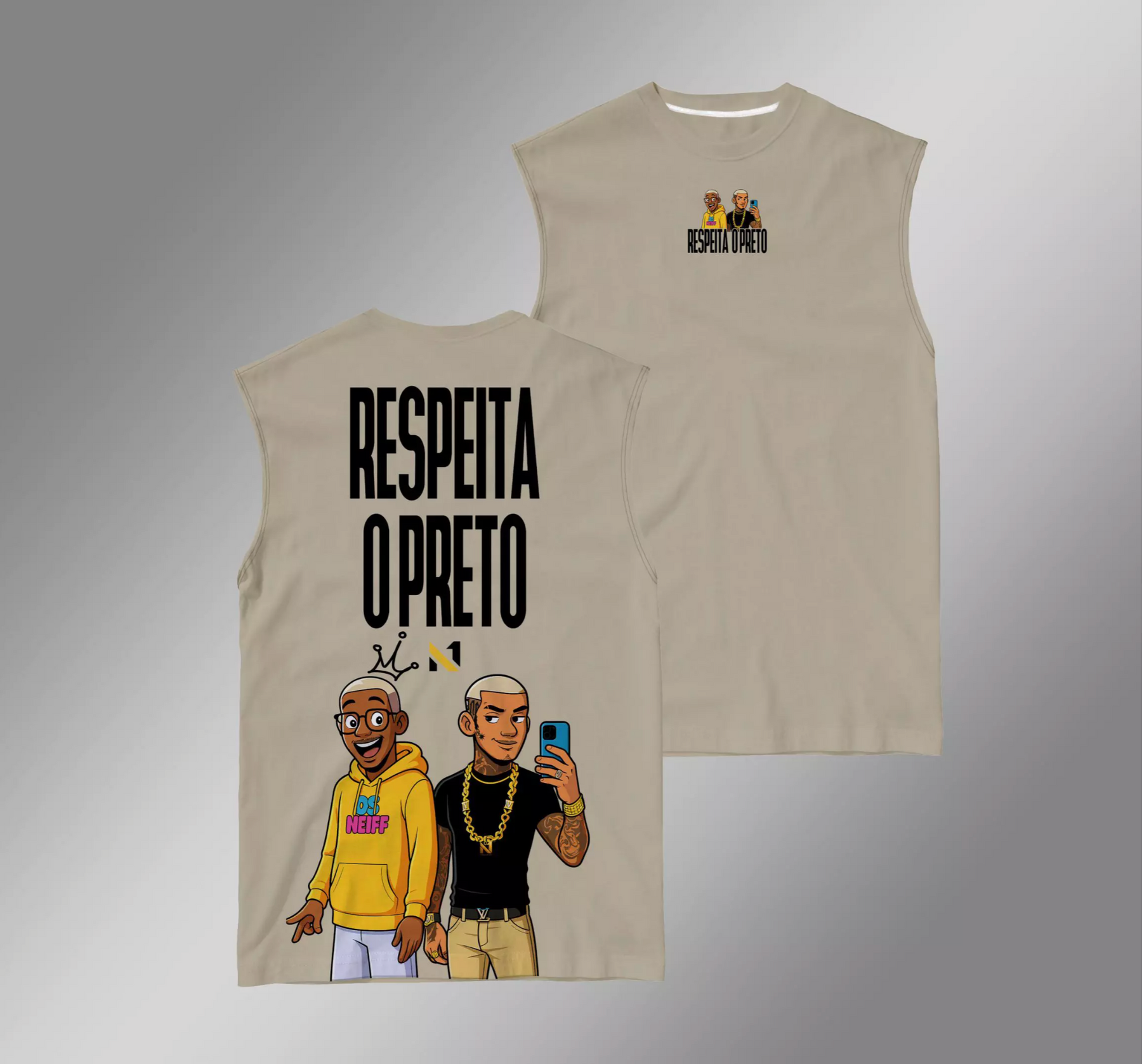 CAMISETA REGATA MACHÃO AVELÃ "RESPEITA O PRETO"