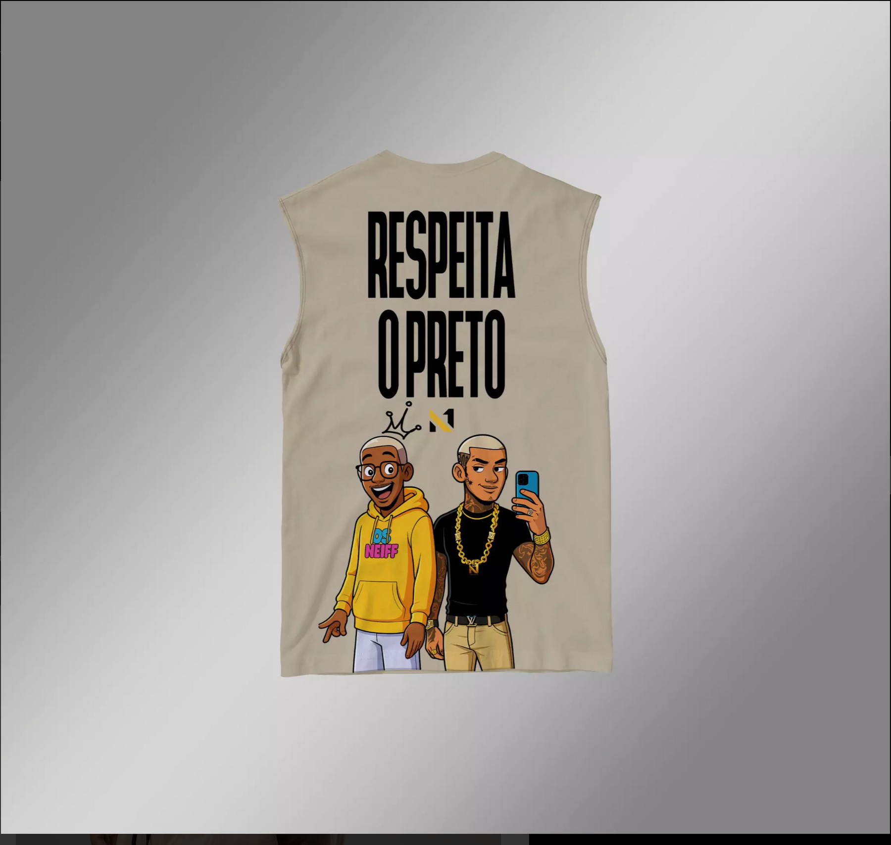CAMISETA REGATA MACHÃO AVELÃ "RESPEITA O PRETO"