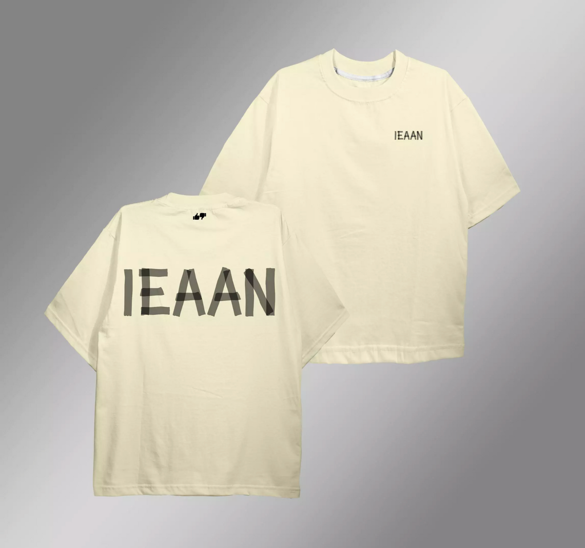 CAMISETA OVERSIZED OFF WHITE "IEAAN"