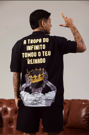 CAMISETA OVERSIZED PRETA "TROPA DO INFINITO"