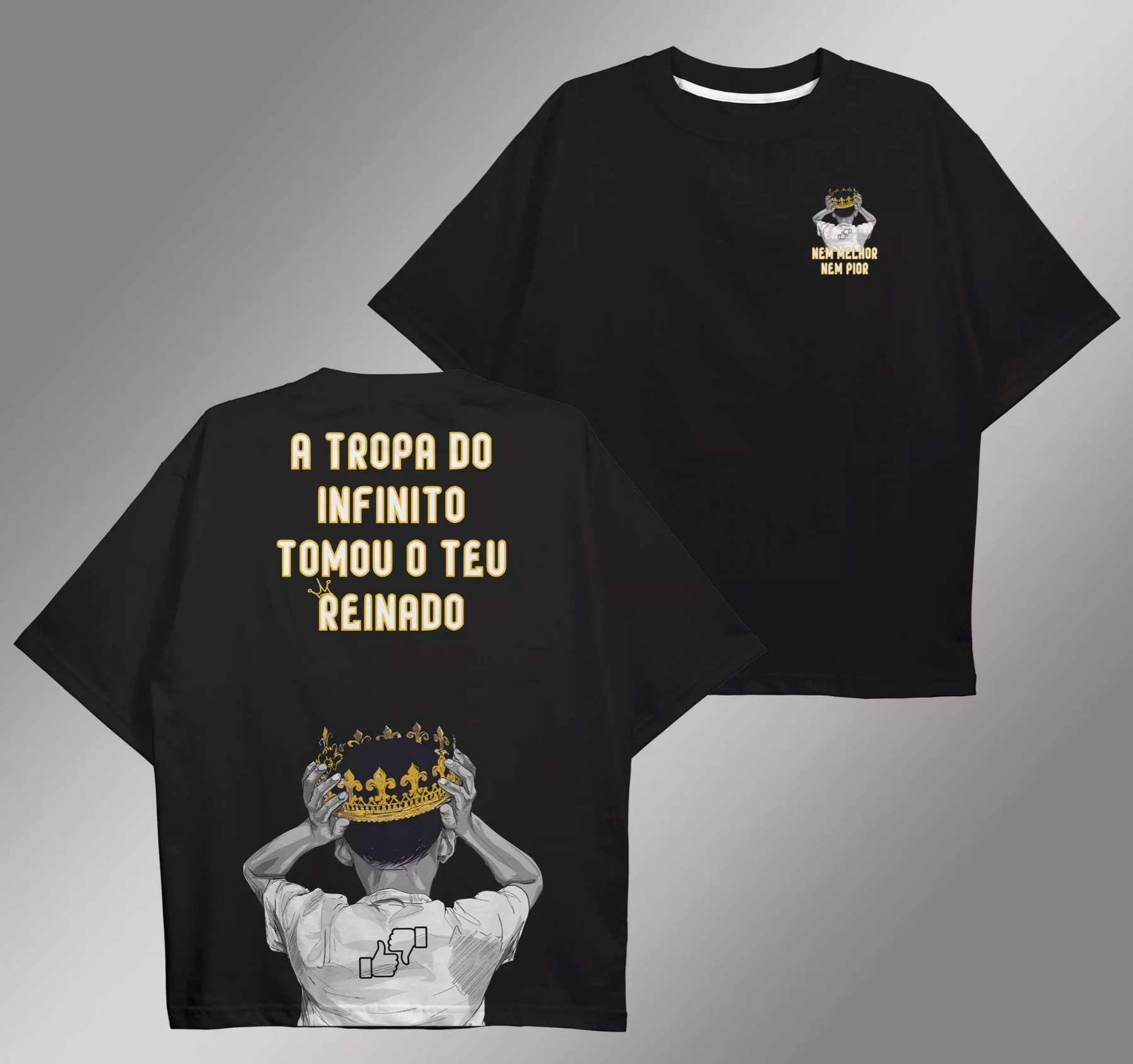 CAMISETA OVERSIZED PRETA "TROPA DO INFINITO"