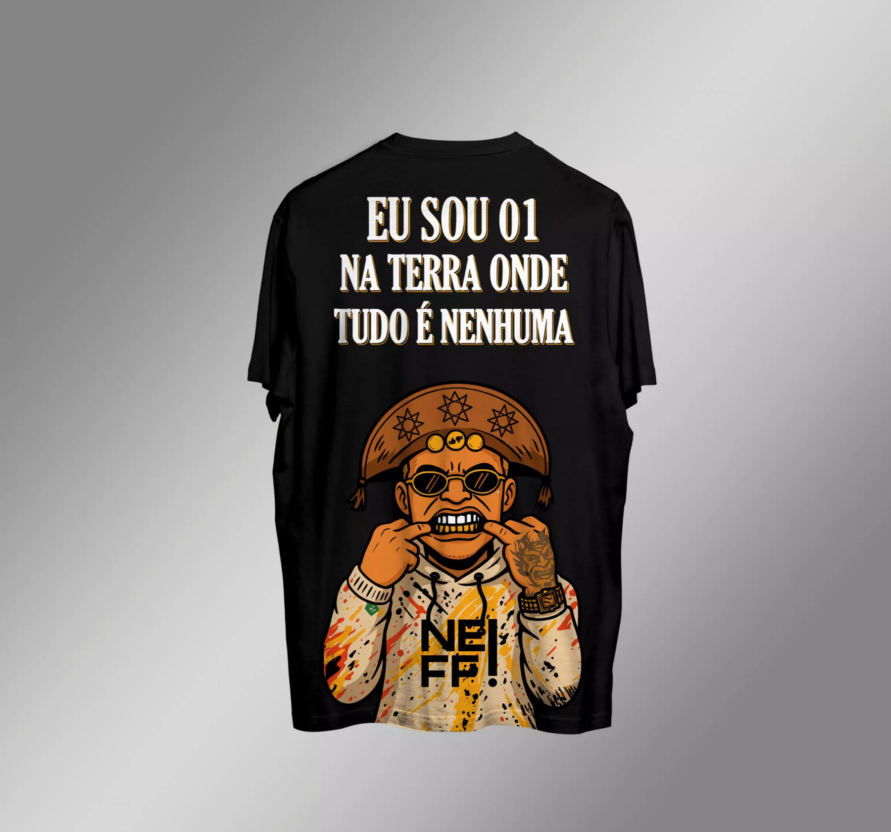 CAMISA SLIM PRETA "EU SOU O 01"