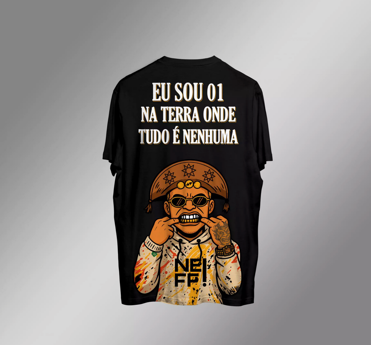 CAMISA SLIM PRETA "EU SOU O 01"