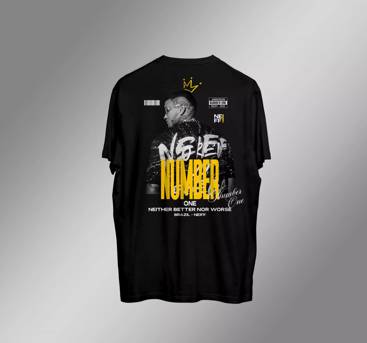 CAMISA SLIM PRETA "NUMBER ONE"