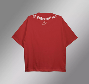 CAMISETA OVERSIZED VERMELHO "NEM MELHOR NEM PIOR"