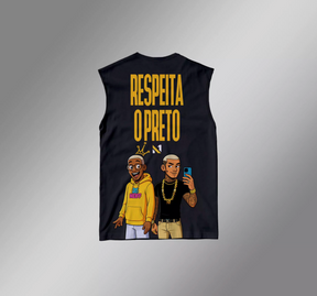 CAMISETA REGATA MACHÃO PRETA "RESPEITA O PRETO"